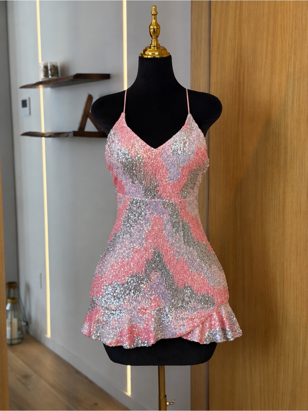 Selfie Leslie Pink Sequin Mermaid Party Mini Dress | Y2K Glam Muse